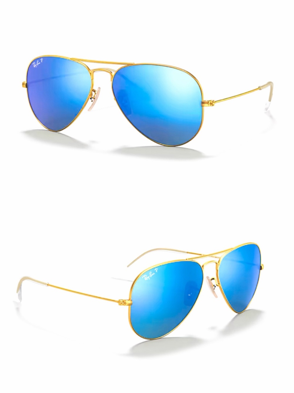 Ray-Ban Rayban Mirrored Blue Aviator Sunglasses